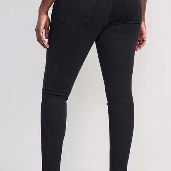 Old Navy - Rockstar Super Skinny Ankle Mid-Rise Distressed Black Jeans - Picture 8 of 8